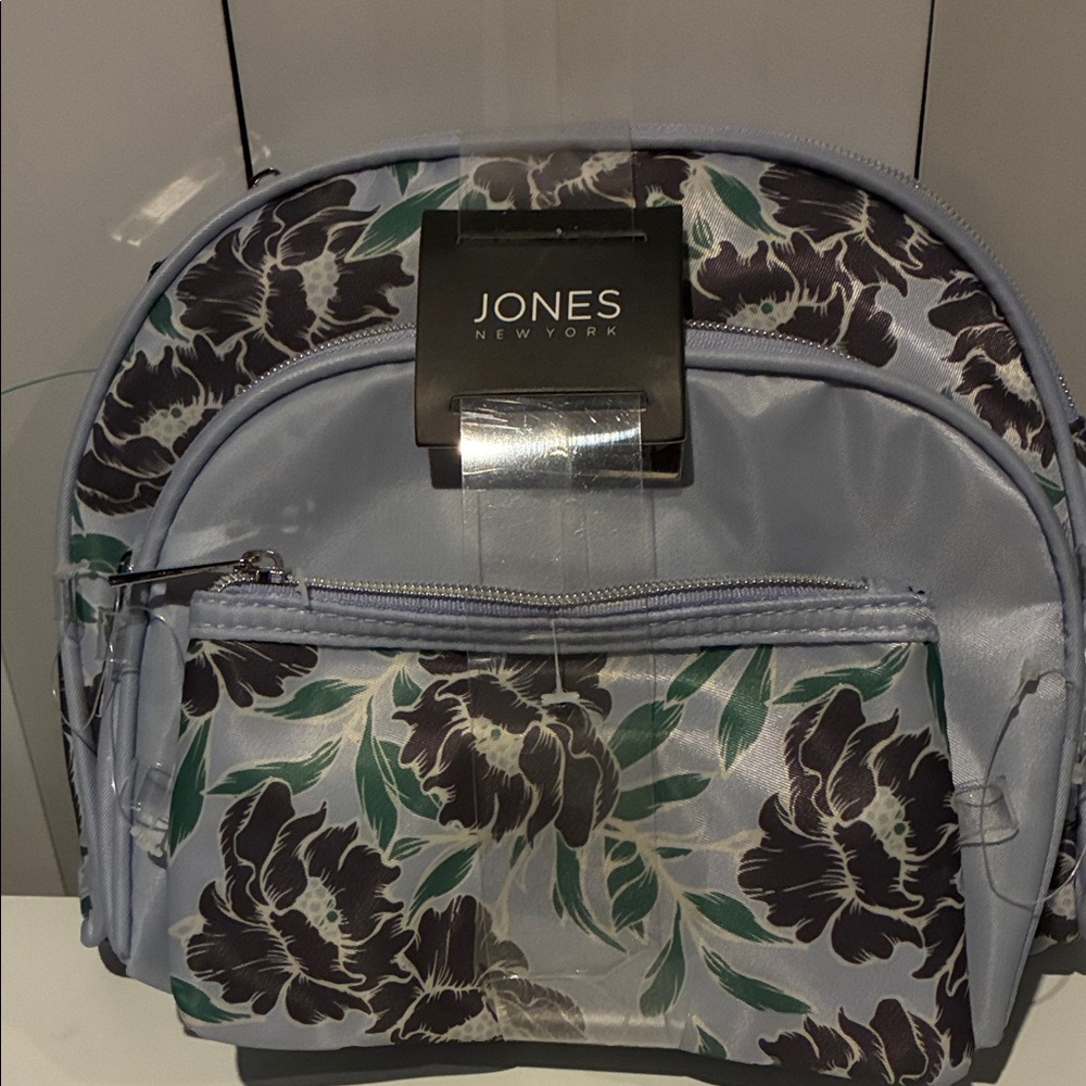 Jones New York Blue and Green Floral 3 piece Cosmetic bag set